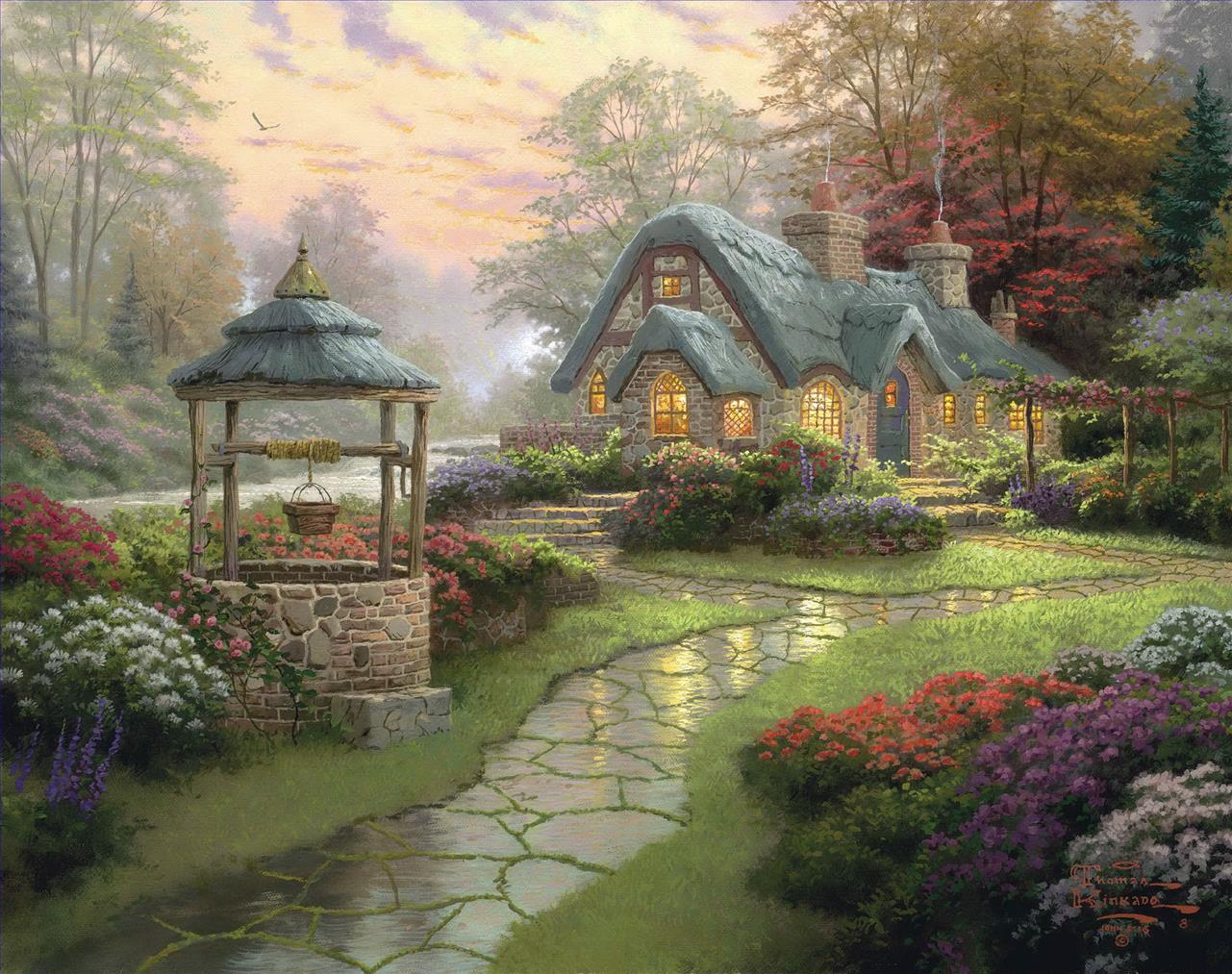 Make a Wish Cottage Thomas Kinkade Oil Paintings